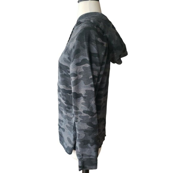 Sundry By Anthropologie Camo Athleisure Hoodie Womens Small Grey Lounge Gym - Picture 2 of 6